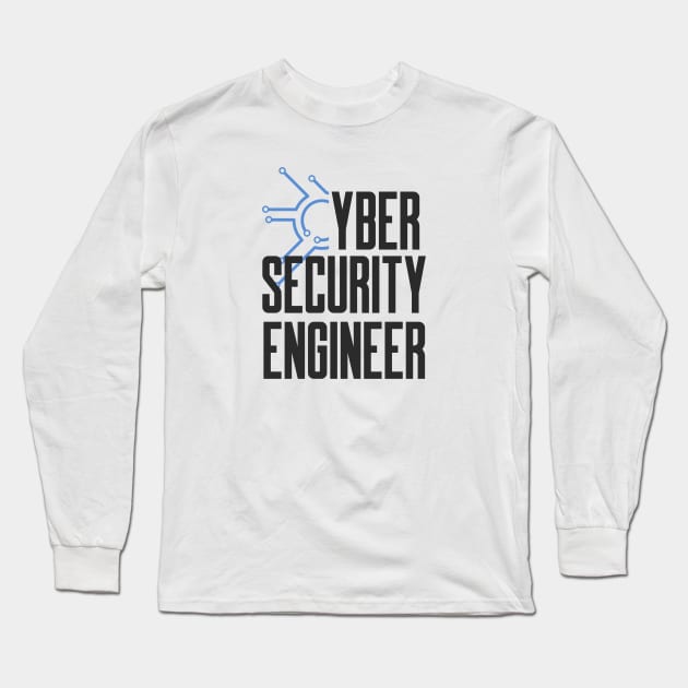 Cyber Security Engineer Blue Circuits Long Sleeve T-Shirt by FSEstyle